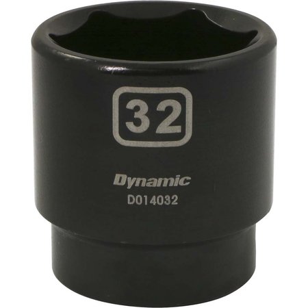 Tools 1/2"" Drive 6 Point Metric, 32mm Standard Length, Impact Socket -  DYNAMIC, D014032